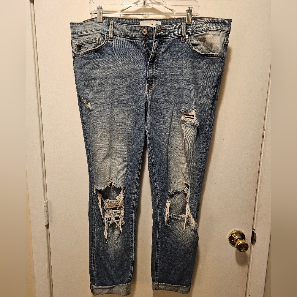 Distressed Blue Jeans